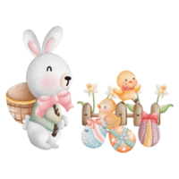 aquarelle printemps Pâques lapin animal, Pâques éléments, Pâques et printemps concept png