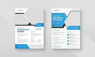 Corporate Business And Real Estate Property Sale Blue Flyer Design Template For Multipurpose Use vector