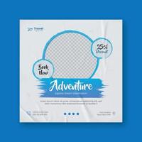 Travel The World Social Media Web Banner Design Template vector