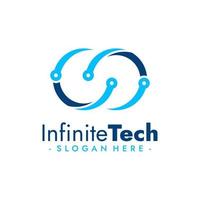 Infinity Technology Logo. Digital network and science design. Vector Illustration