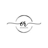 Initial OR feminine logo collections template. handwriting logo of initial signature, wedding, fashion, jewerly, boutique, floral and botanical with creative template for any company or business. vector