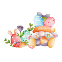 aquarelle mignonne Pâques gnome, lapin gnome, lapin gnome Pâques éléments png