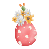 Watercolor Cute Easter Egg, Bunny Easter Hunt Egg, Easter Elements png