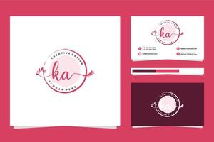 Initial KA Feminine logo collections and business card templat Premium Vector