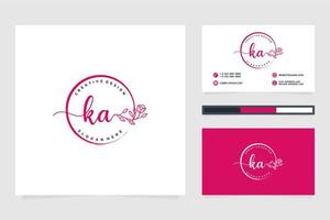 Initial KA Feminine logo collections and business card templat Premium Vector