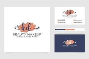Initial KD Feminine logo collections and business card templat Premium Vector