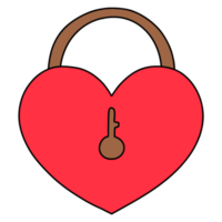 Lovely Heart Key, Key of Love, Valentine Element png