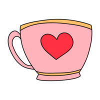 Lovely Heart Mug, Valentine's Day Mug, Mug of Love, Valentine Element png