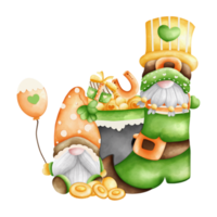 acquerello carino gnomo st patrick, santo patrick giorno, digitale pittura acquerello illustrazione png