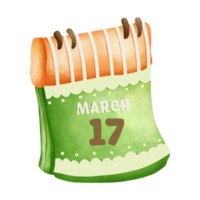 calendar with date 17 march, nordic style, Saint Patrick day Element png