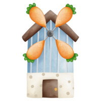 aquarelle Pâques carotte Moulin à vent ferme, Pâques éléments, Pâques ferme png