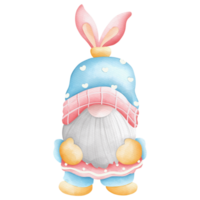 Watercolor cute easter gnome, bunny gnome, Rabbit Gnome Easter Elements png