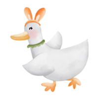 watercolor duck, garden equipment, farming concept png