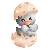 Watercolor cute cartoon chick for easter, Easter Elements, Easter and Spring concept png