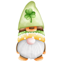 vattenfärg söt gnome st patrick, helgon patrick dag, digital målning vattenfärg illustration png