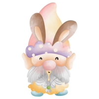 Watercolor cute easter gnome, bunny gnome, Rabbit Gnome Easter Elements png