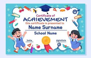 Children School Certificate Template vector
