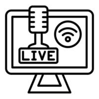 En Vivo podcast icono estilo vector