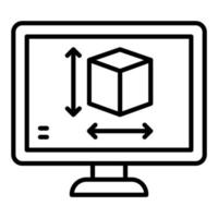 computadora ayudado diseño icono estilo vector