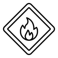 fuego peligro icono estilo vector
