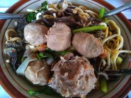 Meatballs Typical food from Indonesia made of beef. photo