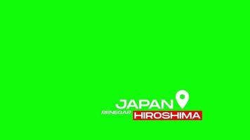 Japan pin icoon knop Aan groen scherm video