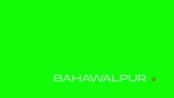 Bahawalpur GPS Icon on Green Screen. video