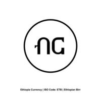 Ethiopia Currency Symbol, Ethiopian Birr Icon, ETB Sign. Vector Illustration