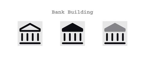 bank building icons set vector