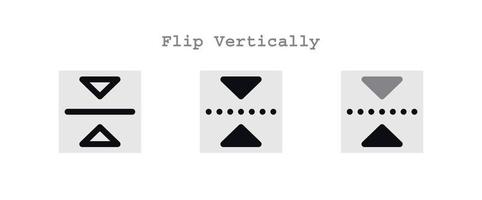 flip vertically icons set vector