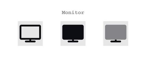 monitor display icons set vector