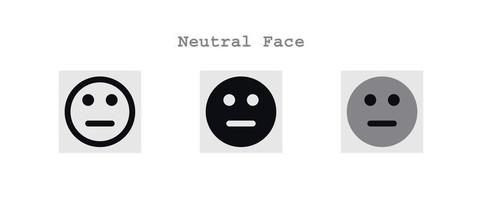 neutral face icons set vector