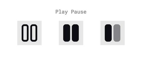 jugar pausa íconos sábana vector