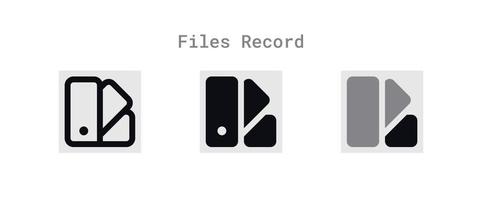 Files Record Icons Sheet vector