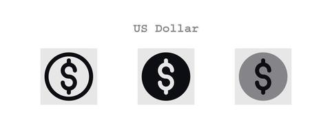 us dollar icons set vector