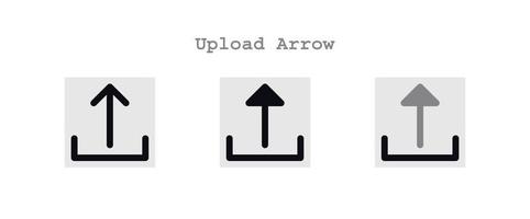 upload arrow icons set vector