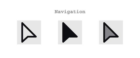 navigation icons set vector