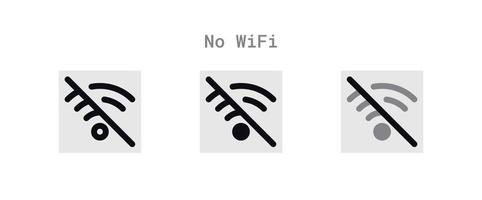 No WIFI Signal Icons Sheet vector