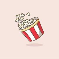 cute cartoon popcorn vector