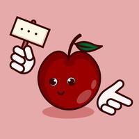 cute cartoon apple vector