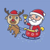 cute cartoon santa claus on christmas vector