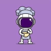 cute cartoon astronaut baker vector