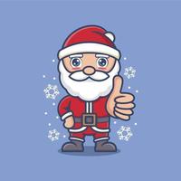 cute cartoon santa claus giving a like sign vector