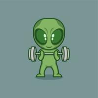 fitness funny cartoon alien vector