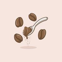 cute cartoon coffee bean vector