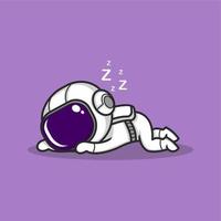 linda dibujos animados astronauta dormido vector