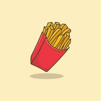 cute cartoon french fries vector