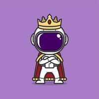 cute cartoon astronaut with crown vector