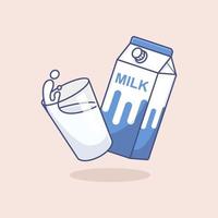 cute cartoon packaging milk vector