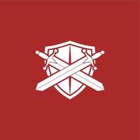 sword and shield simple logo vector
